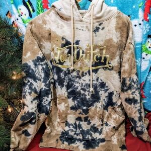 Von Dutch Brown and Black Tie-Dye Hoodie